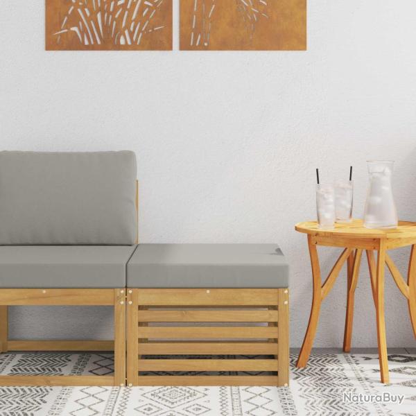 Pouf d'Ext�rieur Bois d'Acacia Massif Blanc