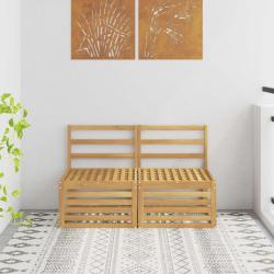 2 Pi&egrave;ce Sofa de milieu ext&eacute;rieur Bois d'Acacia Massif Blanc