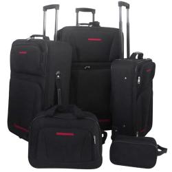 Set de valises noires 5 pi&egrave;ces