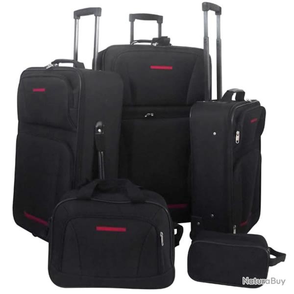 Set de valises noires 5 pi�ces