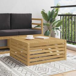 Table blanche en bois d'acacia massif pour le salon, 79 &times; 79 &times; 37 cm