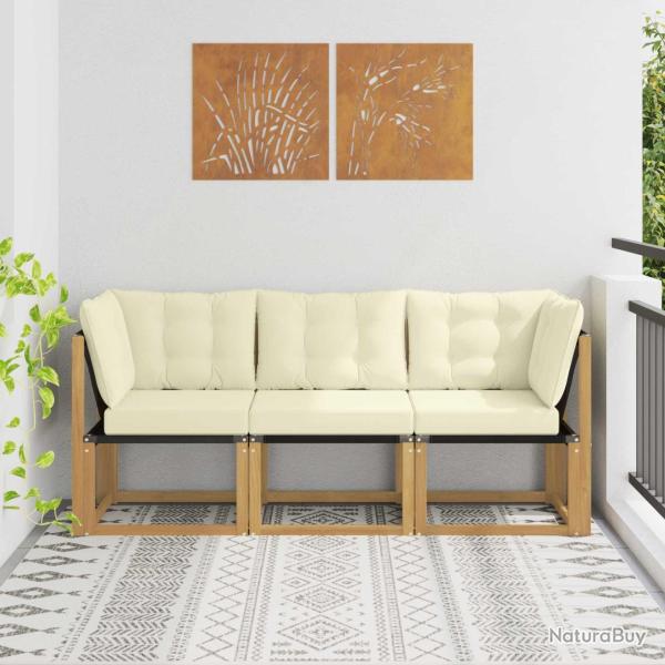 Canap� d'ext�rieur central et d'angle, 3 pi�ces, blanc, pour le jardin