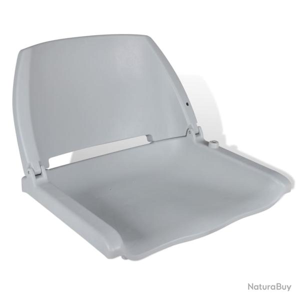 Si�ge pliant de bateau et dossier sans coussin gris 48x51x41 cm