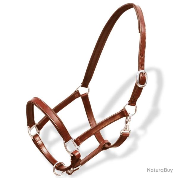 Licol Licou en cuir r�glable pour �curie Poney Marron