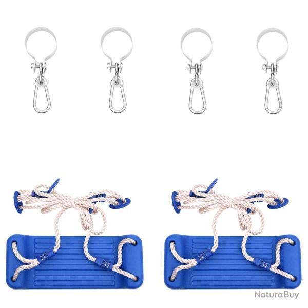 Si�ges de balan�oire avec cordes 2 pcs bleu 38x16 cm PE