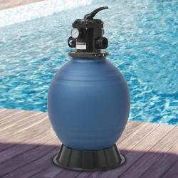 Filtre &agrave; sable pour piscine avec vanne 6 positions Bleu 460 mm