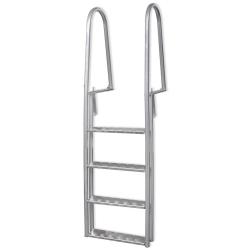 &Eacute;chelle de piscine/quai &agrave; 4 marches Aluminium 167 cm