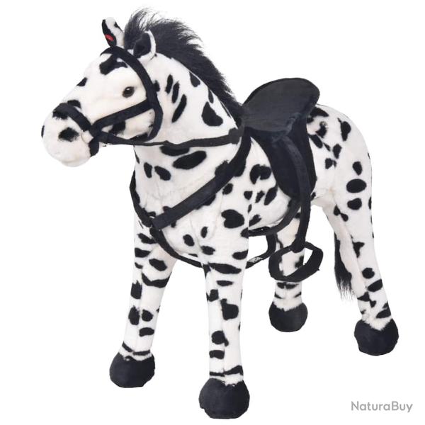 Jouet en peluche Cheval Noir et blanc XXL