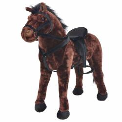 Jouet en peluche Cheval Marron fonc&eacute; XXL