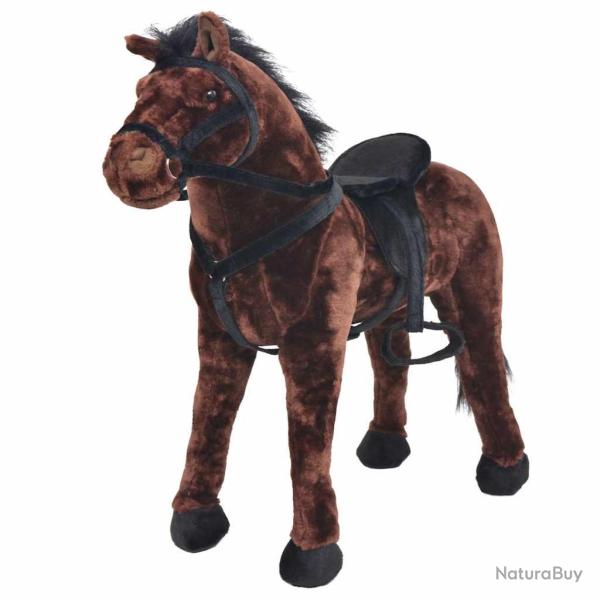 Jouet en peluche Cheval Marron fonc� XXL