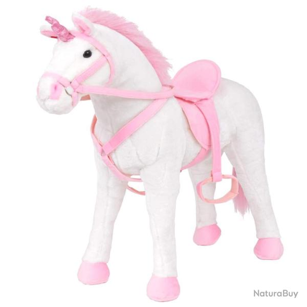 Jouet en peluche Licorne Blanc et rose XXL