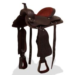 Selle, bridon et col de poitrine Cuir v&eacute;ritable 17 po Marron