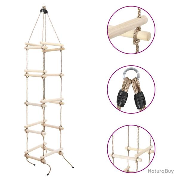 �chelle de corde pour enfants 200 cm Bois