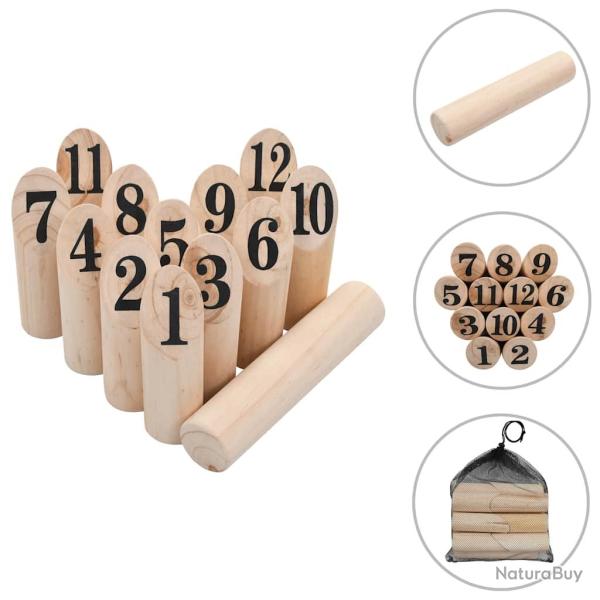 Ensemble de jeu de Kubb � chiffres Bois