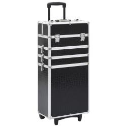 Chariot de maquillage Aluminium Noir avec motif de crocodile