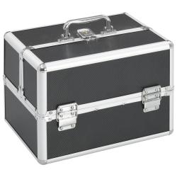 Mallette &agrave; maquillage 22x30x21 cm Noir Aluminium