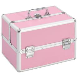 Mallette &agrave; maquillage 22x30x21 cm Rose Aluminium