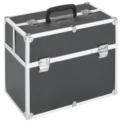 Mallette &agrave; maquillage 38x23x34 cm noir aluminium