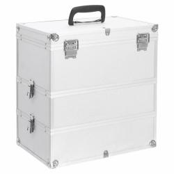 Mallette &agrave; maquillage 37x24x40 cm Argent&eacute; Aluminium