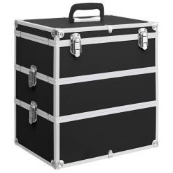 Mallette &agrave; maquillage 37x24x40 cm Noir Aluminium