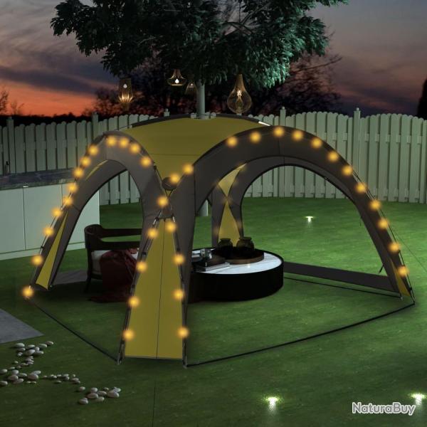 Tente de r�ception avec LED et 4 parois 3,6x3,6x2,3 m Vert