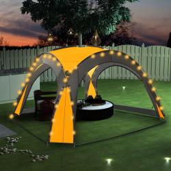 Tente de r&eacute;ception avec LED et 4 parois 3,6x3,6x2,3 m Jaune