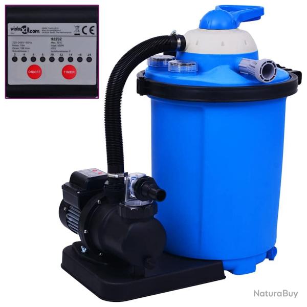 Pompe de filtration � sable avec minuterie, 550 W, 50 L, pour la piscine