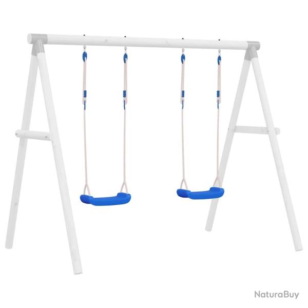 Si�ges de balan�oire avec cordes 2 pcs bleu 37x15 cm PE