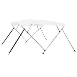 Auvent bimini &agrave; 4 arceaux Blanc 243x180x137 cm