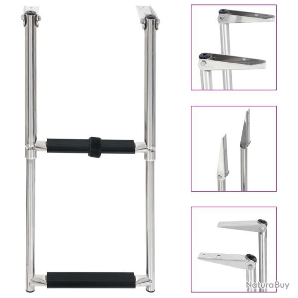 �chelle d'embarquement pliable 2 marches Acier inoxydable