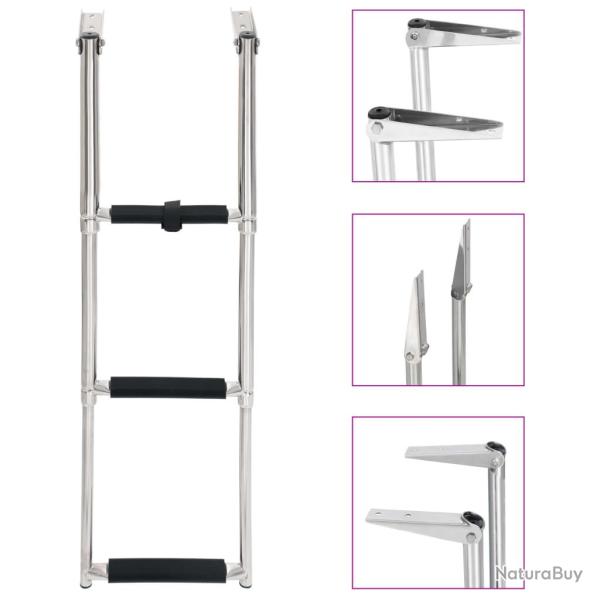 �chelle d'embarquement pliable 3 marches Acier inoxydable