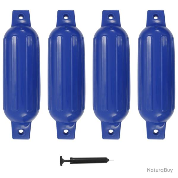 Pare-choc de bateau 4 pcs bleu 41x11,5 cm PVC