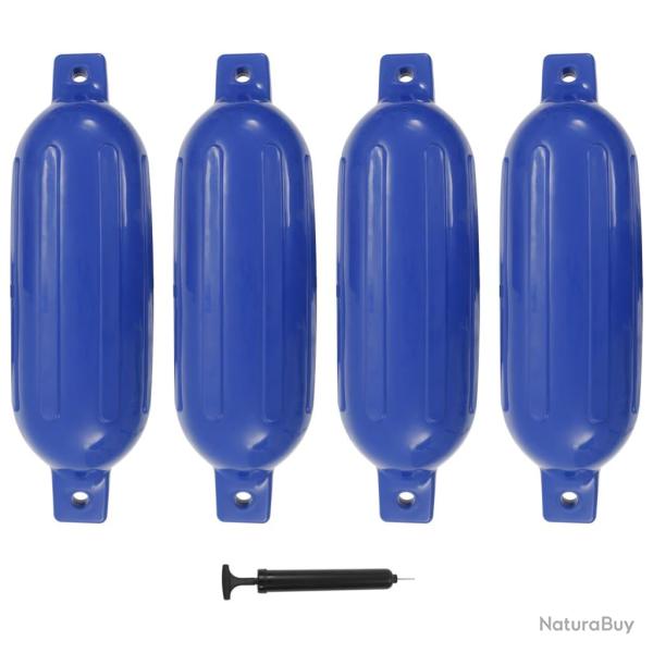 Pare-choc de bateau 4 pcs bleu 58,5x16,5 cm PVC