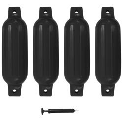 Pare-choc de bateau 4 pcs noir 41x11,5 cm PVC