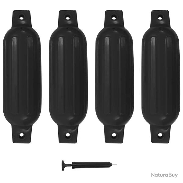 Pare-choc de bateau 4 pcs noir 41x11,5 cm PVC