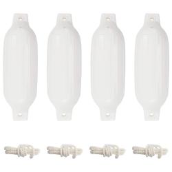 Pare-choc de bateau, 4 pi&egrave;ces, PVC, blanc, &Oslash; 11 &times; 40 cm
