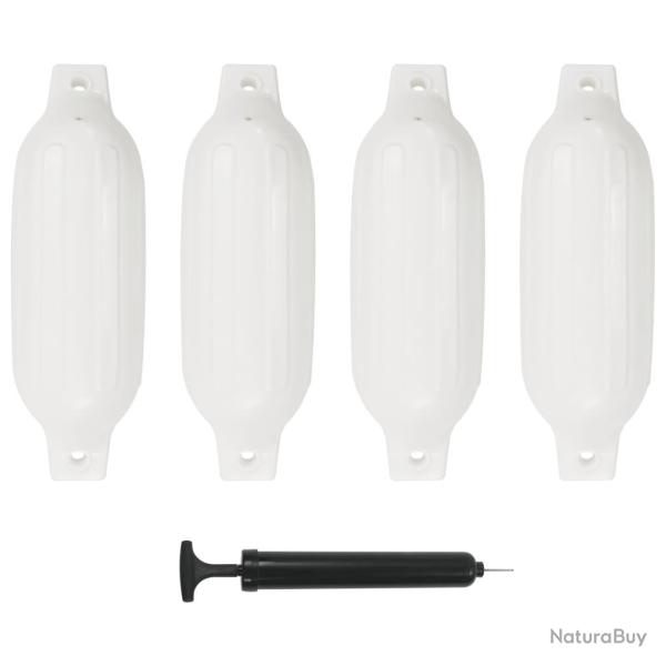 Pare-choc de bateau 4 pcs blanc 41x11,5 cm PVC