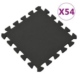 Tapis de sol 54 pcs 4,86m&sup2; Mousse EVA Noir