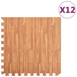 Tapis de sol 12 pcs Grain de bois 4,32m&sup2; Mousse EVA
