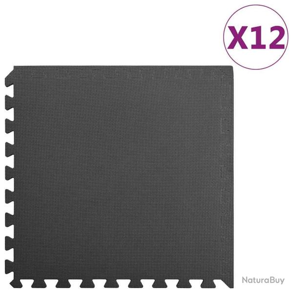 Tapis de sol 12 pcs 4,32m� Mousse EVA Noir