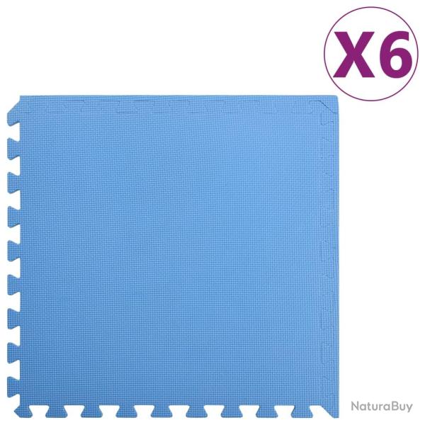 Tapis de sol 6 pcs 2,16 m� EVA Mousse Bleu