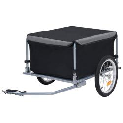 Remorque de v&eacute;lo noir et gris 65 kg