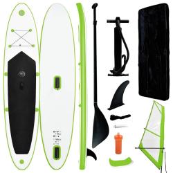 Ensemble de planche gonflable avec voile Vert et blanc