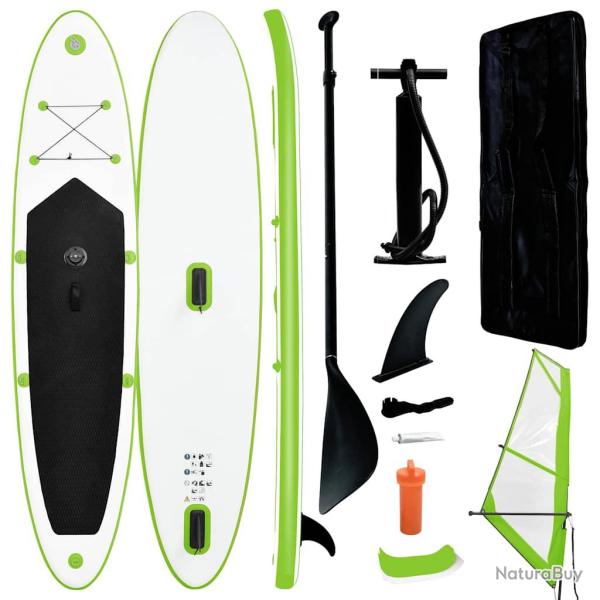 Ensemble de planche gonflable avec voile Vert et blanc