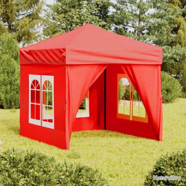 Tente de r�ception pliable avec parois rouges, pour la terrasse, 2 � 2 m