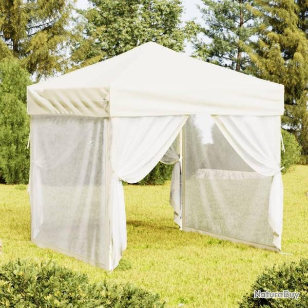 Tente de r�ception pliable avec parois Cr�me 2x2 m