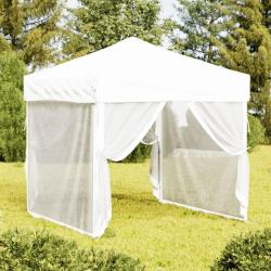 Tente de r&eacute;ception pliable avec parois Blanc 2x2 m
