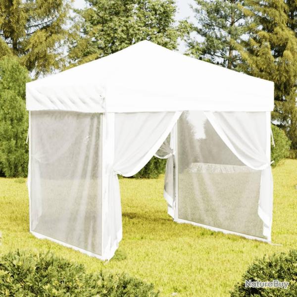 Tente de r�ception pliable avec parois Blanc 2x2 m