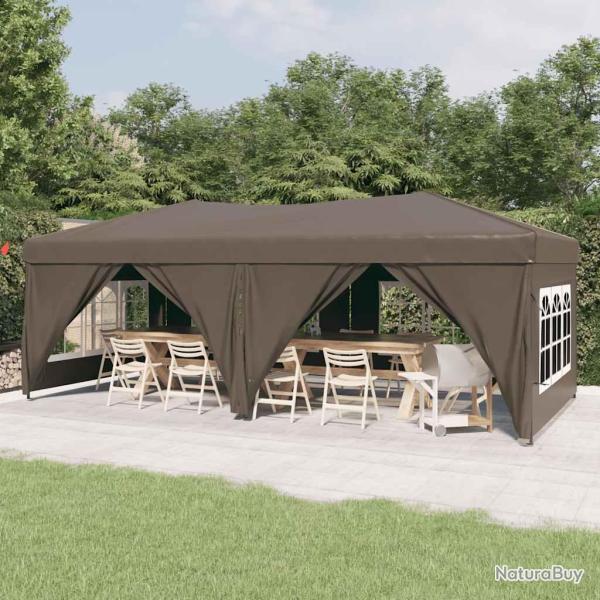 Tente de r�ception pliable avec parois Taupe 3x6 m