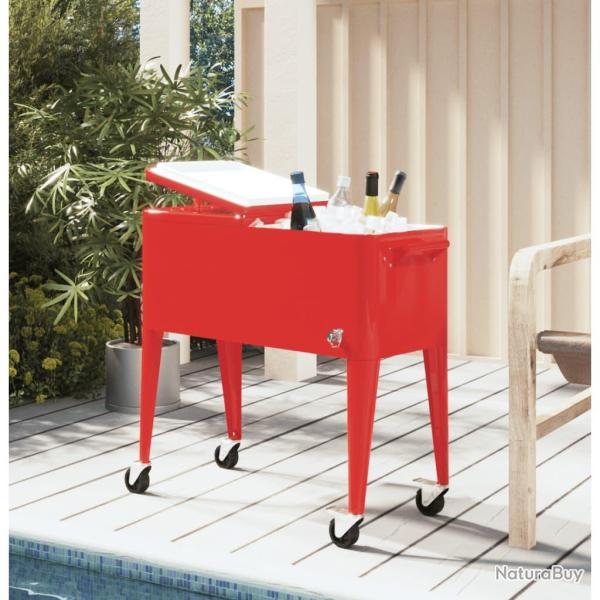 Chariot � roulettes pour glaci�res rouge 92x43x89 cm